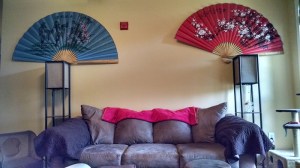 Wall fans and Japanese style floor lamps