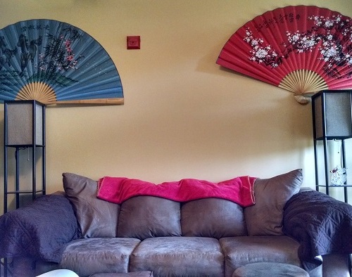 Wall fans and Japanese style floor lamps