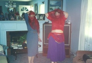 My 70 year old Aunt Helen and I posing with veils.