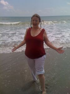 Wet clothes from swimming in the ocean.