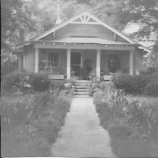 Walkway from the road to the porch of the King Home.