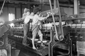 Children in the early 1900's working in the mills.