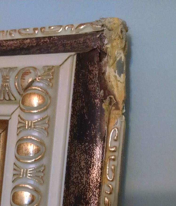 Repaired right corner.