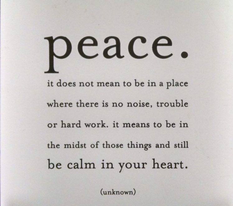 One definition of peace.