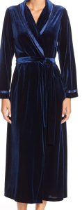 Navy blue velvet robe