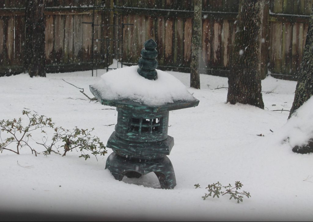 Snow on yard decoration